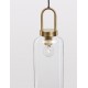 Clear Glass Black Cord Brass Gold Metal LED E27 1x12 Watt 230 Volt IP20 Bulb Excluded D: 15.5 H1: 53 H2: 255 cm Adjustable Hei