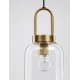 Clear Glass Black Cord Brass Gold Metal LED E27 1x12 Watt 230 Volt IP20 Bulb Excluded D: 15.5 H1: 53 H2: 255 cm Adjustable Hei