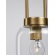 Clear Glass Black Cord Brass Gold Metal LED E27 1x12 Watt 230 Volt IP20 Bulb Excluded D: 15.5 H1: 53 H2: 255 cm Adjustable Hei