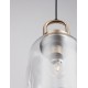 Clear Glass Black Cord Brass Gold Metal LED E27 1x12 Watt 230 Volt IP20 Bulb Excluded D: 15.5 H1: 53 H2: 255 cm Adjustable Hei