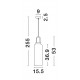 Clear Glass Black Cord Brass Gold Metal LED E27 1x12 Watt 230 Volt IP20 Bulb Excluded D: 15.5 H1: 53 H2: 255 cm Adjustable Hei