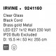 Clear Glass Black Cord Brass Gold Metal LED E27 1x12 Watt 230 Volt IP20 Bulb Excluded D: 15.5 H1: 53 H2: 255 cm Adjustable Hei