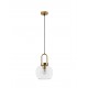 Clear Glass Black Cord Brass Gold Metal LED E27 1x12 Watt 230 Volt IP20 Bulb Excluded D: 20 H1: 30.3 H2: 230 cm Adjustable Hei