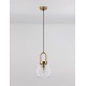 Clear Glass Black Cord Brass Gold Metal LED E27 1x12 Watt 230 Volt IP20 Bulb Excluded D: 20 H1: 30.3 H2: 230 cm Adjustable Hei