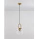 Clear Glass Black Cord Brass Gold Metal LED E27 1x12 Watt 230 Volt IP20 Bulb Excluded D: 20 H1: 30.3 H2: 230 cm Adjustable Hei