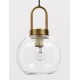Clear Glass Black Cord Brass Gold Metal LED E27 1x12 Watt 230 Volt IP20 Bulb Excluded D: 20 H1: 30.3 H2: 230 cm Adjustable Hei