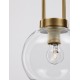 Clear Glass Black Cord Brass Gold Metal LED E27 1x12 Watt 230 Volt IP20 Bulb Excluded D: 20 H1: 30.3 H2: 230 cm Adjustable Hei