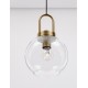 Clear Glass Black Cord Brass Gold Metal LED E27 1x12 Watt 230 Volt IP20 Bulb Excluded D: 20 H1: 30.3 H2: 230 cm Adjustable Hei