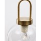 Clear Glass Black Cord Brass Gold Metal LED E27 1x12 Watt 230 Volt IP20 Bulb Excluded D: 20 H1: 30.3 H2: 230 cm Adjustable Hei