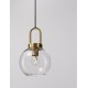 Clear Glass Black Cord Brass Gold Metal LED E27 1x12 Watt 230 Volt IP20 Bulb Excluded D: 20 H1: 30.3 H2: 230 cm Adjustable Hei