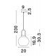 Clear Glass Black Cord Brass Gold Metal LED E27 1x12 Watt 230 Volt IP20 Bulb Excluded D: 20 H1: 30.3 H2: 230 cm Adjustable Hei