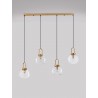 Clear Glass Black Cord Brass Gold Metal LED E27 4x12 Watt 230 Volt IP20 Bulb Excluded 16.9 L: 97.5 H1: 30.3 H2: 155 cm Adjusta