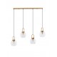 Clear Glass Black Cord Brass Gold Metal LED E27 4x12 Watt 230 Volt IP20 Bulb Excluded 16.9 L: 97.5 H1: 30.3 H2: 155 cm Adjusta