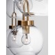 Clear Glass Black Cord Brass Gold Metal LED E27 4x12 Watt 230 Volt IP20 Bulb Excluded 16.9 L: 97.5 H1: 30.3 H2: 155 cm Adjusta
