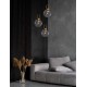 Clear Glass Black Cord Brass Gold Metal LED E27 3x12 Watt 230 Volt IP20 Bulb Excluded D: 30 H1: 30.3 H2: 150 cm Adjustable Hei