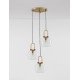 Clear Glass Black Cord Brass Gold Metal LED E27 3x12 Watt 230 Volt IP20 Bulb Excluded D: 30 H1: 30.3 H2: 150 cm Adjustable Hei