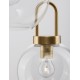 Clear Glass Black Cord Brass Gold Metal LED E27 3x12 Watt 230 Volt IP20 Bulb Excluded D: 30 H1: 30.3 H2: 150 cm Adjustable Hei
