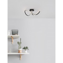 Sandy Black Aluminium & Acrylic LED 23 Watt 230 Volt 1400Lm 3000K IP20 L: 61 W: 24.5 H: 27 cm 