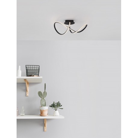 Sandy Black Aluminium & Acrylic LED 23 Watt 230 Volt 1400Lm 3000K IP20 L: 61 W: 24.5 H: 27 cm 