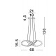 Triac Dimmable Sandy Black Aluminium & Acrylic LED 54 Watt 230 Volt 2800Lm 3000K IP20 D: 68 H: 120 cm Adjustable Height 