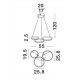 Triac Dimmable Brass Gold Aluminiun & Acrylic LED 28 Watt 230 Volt 1900Lm 3000K IP20 D: 55 W: 51.5 H: 120 cm Adjustable Heigh