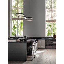 Triac Dimmable Sandy Black Aluminiun & Acrylic LED 41 Watt 230 Volt 2300Lm 3000K IP20 L: 84 W: 32 H: 120 cm Adjustable Height