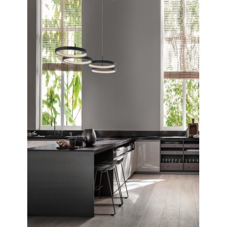 Triac Dimmable Sandy Black Aluminiun & Acrylic LED 41 Watt 230 Volt 2300Lm 3000K IP20 L: 84 W: 32 H: 120 cm Adjustable Height