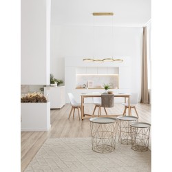 Triac Dimmable Brass Gold Aluminiun & Acrylic LED 41 Watt 230 Volt 2300Lm 3000K IP20 L: 84 W: 32 H: 120 cm Adjustable Height 