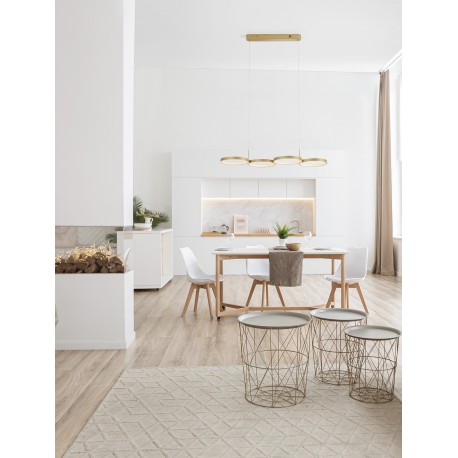 Triac Dimmable Brass Gold Aluminiun & Acrylic LED 41 Watt 230 Volt 2300Lm 3000K IP20 L: 84 W: 32 H: 120 cm Adjustable Height 