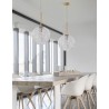 Clear Structured Glass & Brass Gold Steel LED E27 1x12 Watt 230 Volt IP20 Bulb Excluded D: 30 H1: 51.5 H2: 180 cm Adjustable H