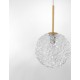 Clear Structured Glass & Brass Gold Steel LED E27 1x12 Watt 230 Volt IP20 Bulb Excluded D: 30 H1: 51.5 H2: 180 cm Adjustable H