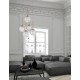 Clear Structured Glass & Brass Gold Steel LED G9 5x5 Watt 230 Volt IP20 Bulb Excluded D: 42 H: 180 cm Adjustable Height 