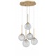 Clear Structured Glass & Brass Gold Steel LED G9 5x5 Watt 230 Volt IP20 Bulb Excluded D: 42 H: 180 cm Adjustable Height 