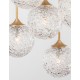Clear Structured Glass & Brass Gold Steel LED G9 5x5 Watt 230 Volt IP20 Bulb Excluded D: 42 H: 180 cm Adjustable Height 