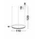 Triac Dimmable Antique Gold Brass Aluminium & Acrylic LED 60 Watt 230 Volt 4030Lm 3000K IP20 D: 110 H: 120 cm Adjustable Height