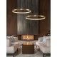 Triac Dimmable Antique Gold Brass Aluminium & Acrylic LED 49 Watt 230 Volt 2727Lm 3000K IP20 D: 80 H: 120 cm Adjustable Height 