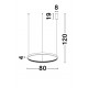 Triac Dimmable Antique Gold Brass Aluminium & Acrylic LED 49 Watt 230 Volt 2727Lm 3000K IP20 D: 80 H: 120 cm Adjustable Height 