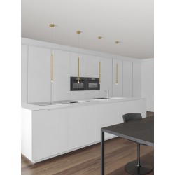 Sandy Gold Aluminium & Acrylic LED 3 Watt 230 Volt 271Lm 3000K IP20 D: 2.5 H1: 50 H2: 150 cm Adjustable Height 