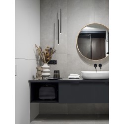 Sandy Black Aluminium & Acrylic LED 3 Watt 230 Volt 271Lm 3000K IP20 D: 2.5 H1: 70 H2: 150 cm Adjustable Height 