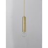 Gold Metal Gold Fabric Wire LED E27 1x12 Watt 230 Volt IP20 Bulb Excluded D: 4.5 H1: 20 H2: 180 cm Adjustable height