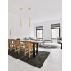 Gold Metal Gold Fabric Wire LED E27 1x12 Watt 230 Volt IP20 Bulb Excluded D: 4.5 H1: 50 H2: 180 cm Adjustable height 