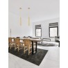 Gold Metal Gold Fabric Wire LED E27 1x12 Watt 230 Volt IP20 Bulb Excluded D: 4.5 H1: 50 H2: 180 cm Adjustable height 