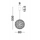 Gold Copper LED 22 Watt 230 Volt 2520Lm 3000K IP20 Led Chip: 60 Pcs D: 80 H: 330 cm Adjustable Height 
