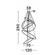 Triac Dimmable Gold Aluminium & Acrylic LED 281 Watt 230V 19670Lm 3000K IP20 D1: 120 D2: 70 H: 250 cm Adjustable Height 