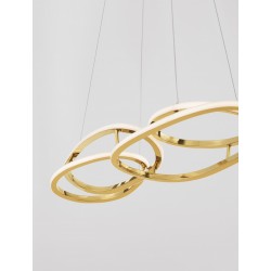 Triac Dimmable Gold Aluminium & Acrylic LED 80 Watt 230 Volt 5600Lm 3000K IP20 L: 90 W: 25.5 H: 150 cm Adjustable Height 