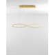 Triac Dimmable Gold Aluminium & Acrylic LED 80 Watt 230 Volt 5600Lm 3000K IP20 L: 90 W: 25.5 H: 150 cm Adjustable Height 