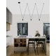 Black Aluminium Black Fabric Wire LED 3x4.5 Watt 230 Volt 660Lm 3000K IP20 L: 320 H1: 128 H2: 112 cm Adjustable 