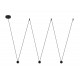 Black Aluminium Black Fabric Wire LED 3x4.5 Watt 230 Volt 660Lm 3000K IP20 L: 320 H1: 128 H2: 112 cm Adjustable 