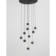 Black Aluminium Black Fabric Wire LED 48 Watt 230 Volt 1902Lm 3000K IP20 D: 40.5 H: 150 cm Adjustable Height 