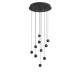Black Aluminium Black Fabric Wire LED 48 Watt 230 Volt 1902Lm 3000K IP20 D: 40.5 H: 150 cm Adjustable Height 